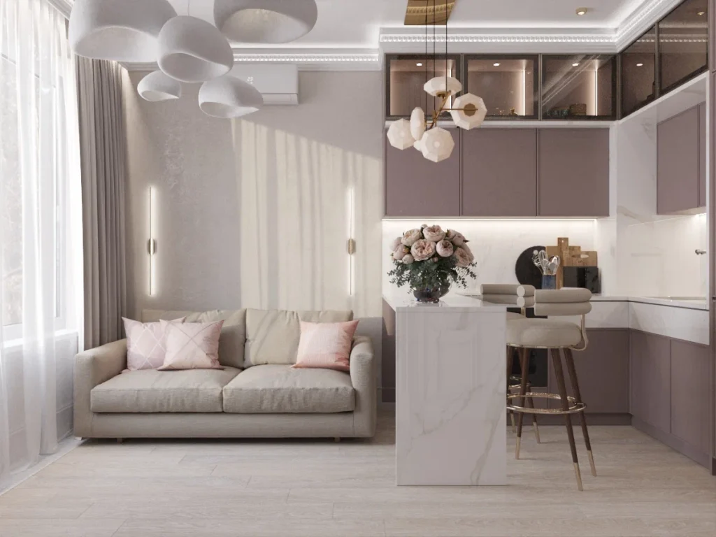 Апартаменты 38 м² с элементами модерна и ар-деко ЖК Wellton Gold