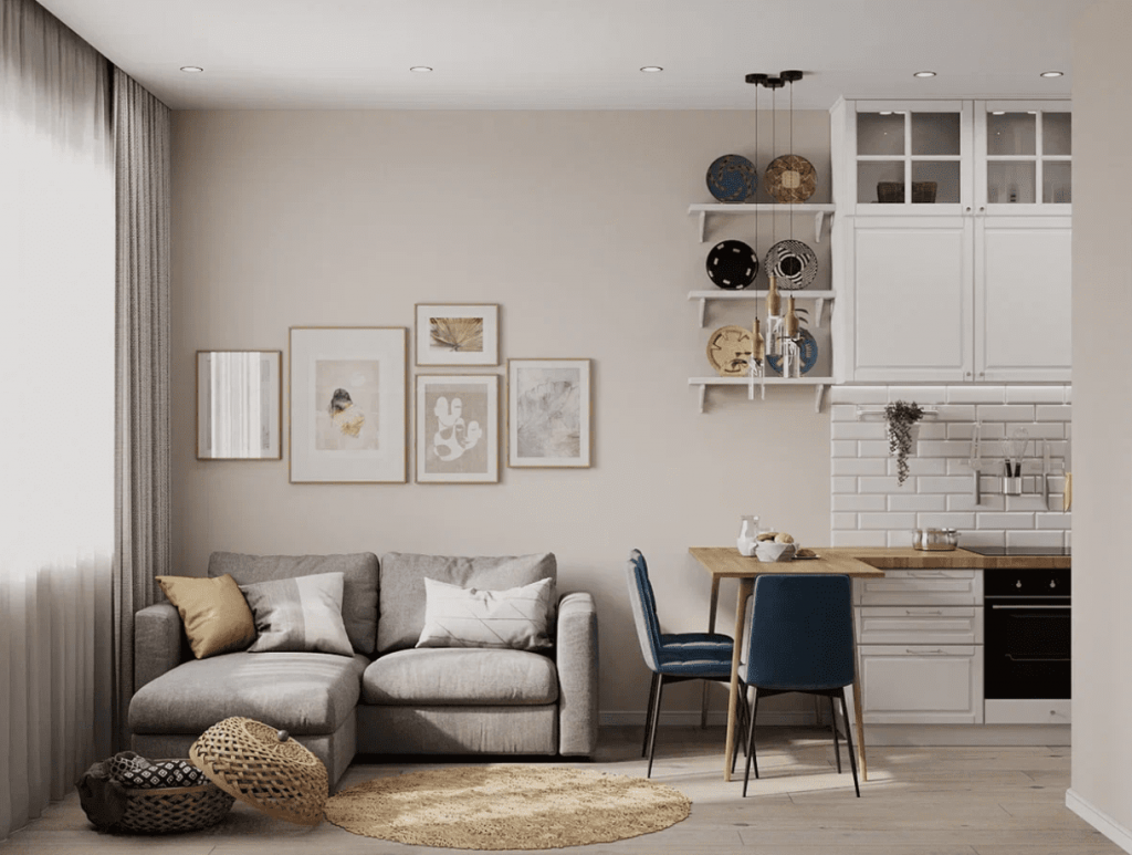 Недорогой ремонт студии 40 м²